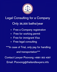 Company Legal consultant 36500 Baht a year